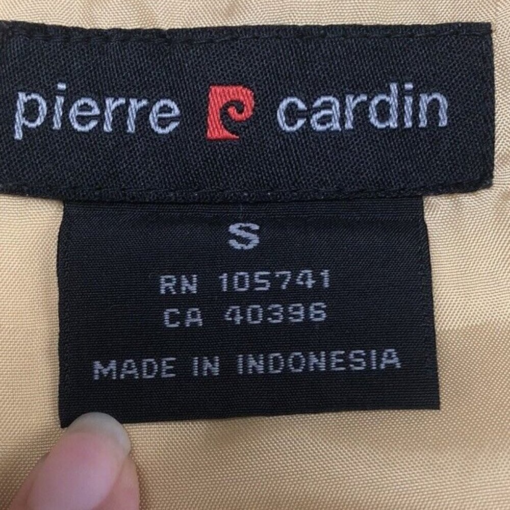 Pierre Cardin Logo Sweater Jacket Full Zipper cream color Size Small Pockets - Picture 5 of 8